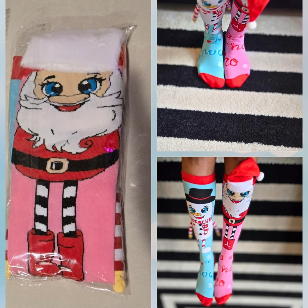 Festive Santa Knee-High Socks